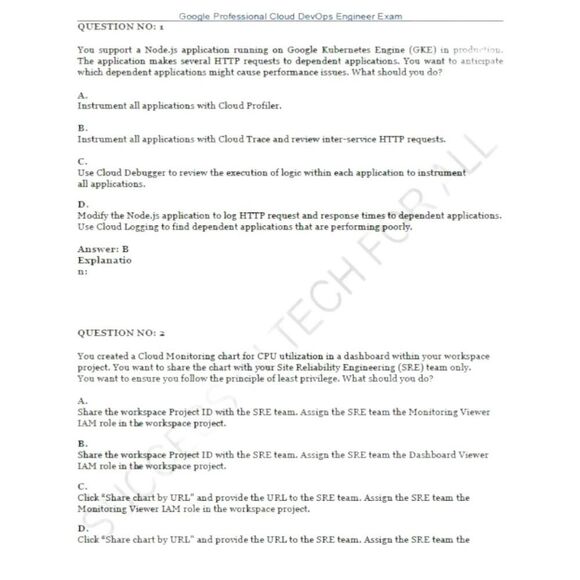 Printout Google Professional Cloud DevOps Engineer Study Guide - Picture 2 of 6